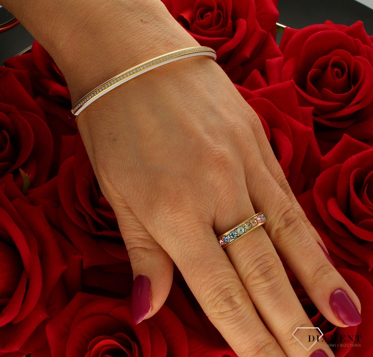 Bransoletka Nomination Sztywna Drusilla Złota z białym 028711 000.jpg